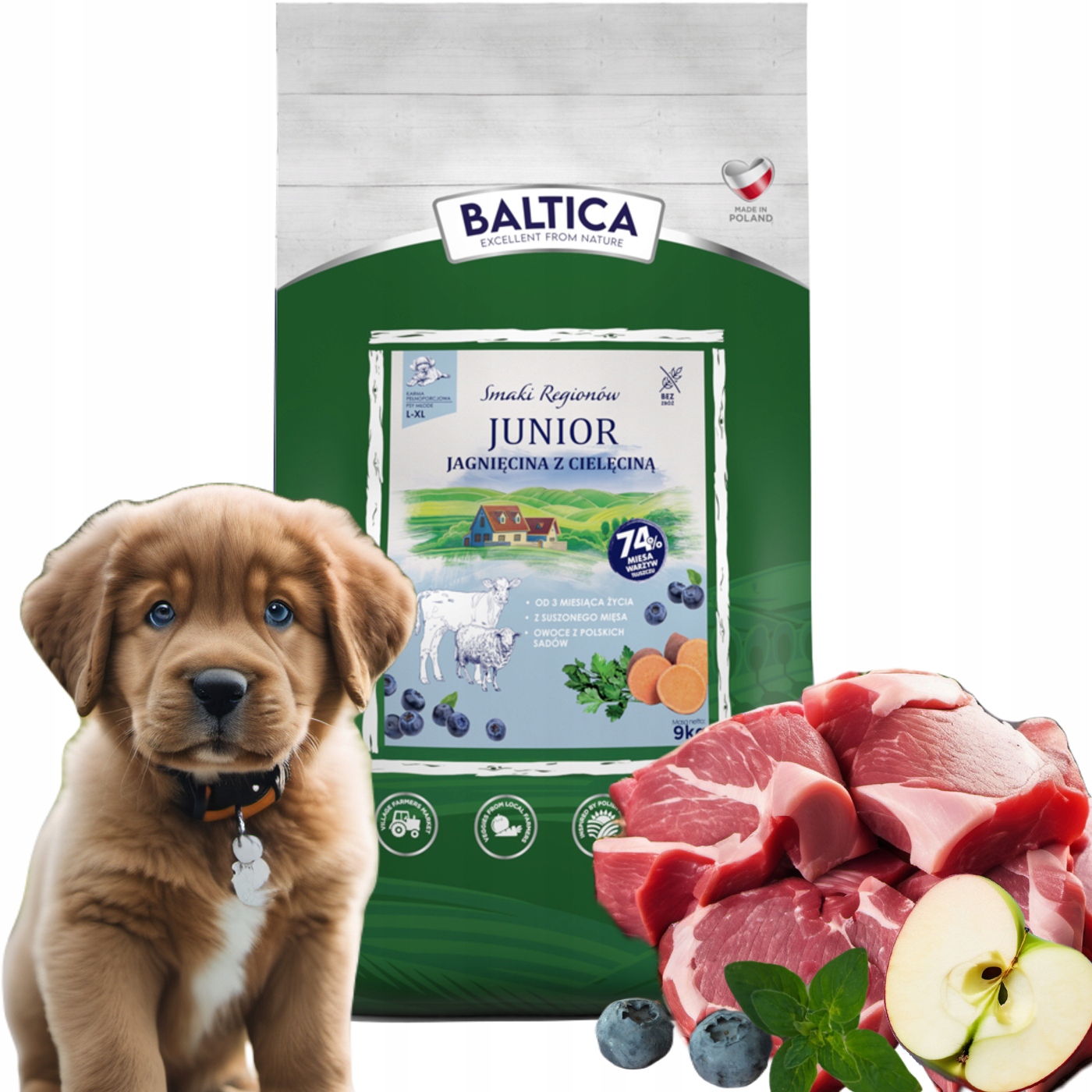 Baltica Smaki Regionów Junior Jagnięcina z Cielęciną 9kg