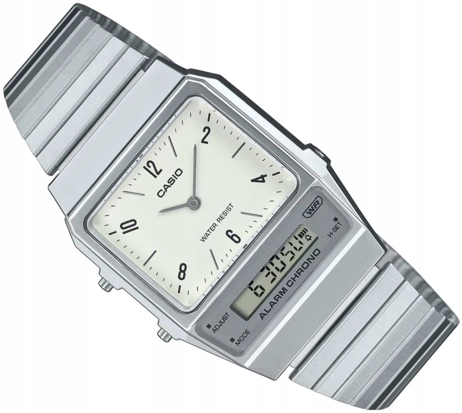 Nové Hodinky Casio AQ-800E-7A2EF Vintage 80. Léta S Bílým Ciferníkem Box