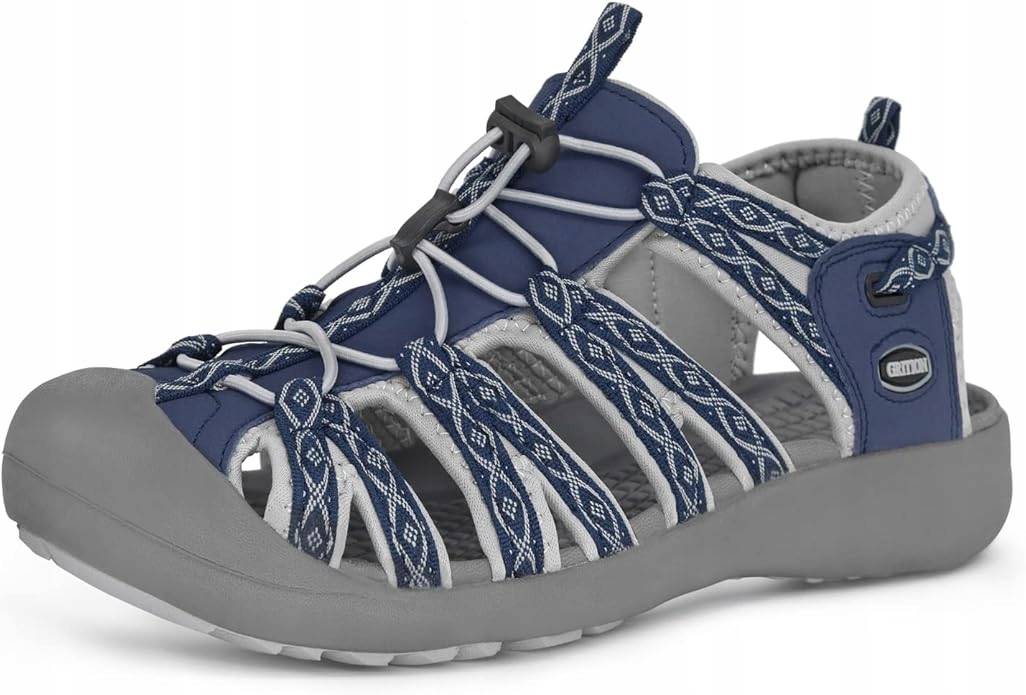 Grition Damskie sandały turystyczne sportowe trekingowe szaroniebieskie r36