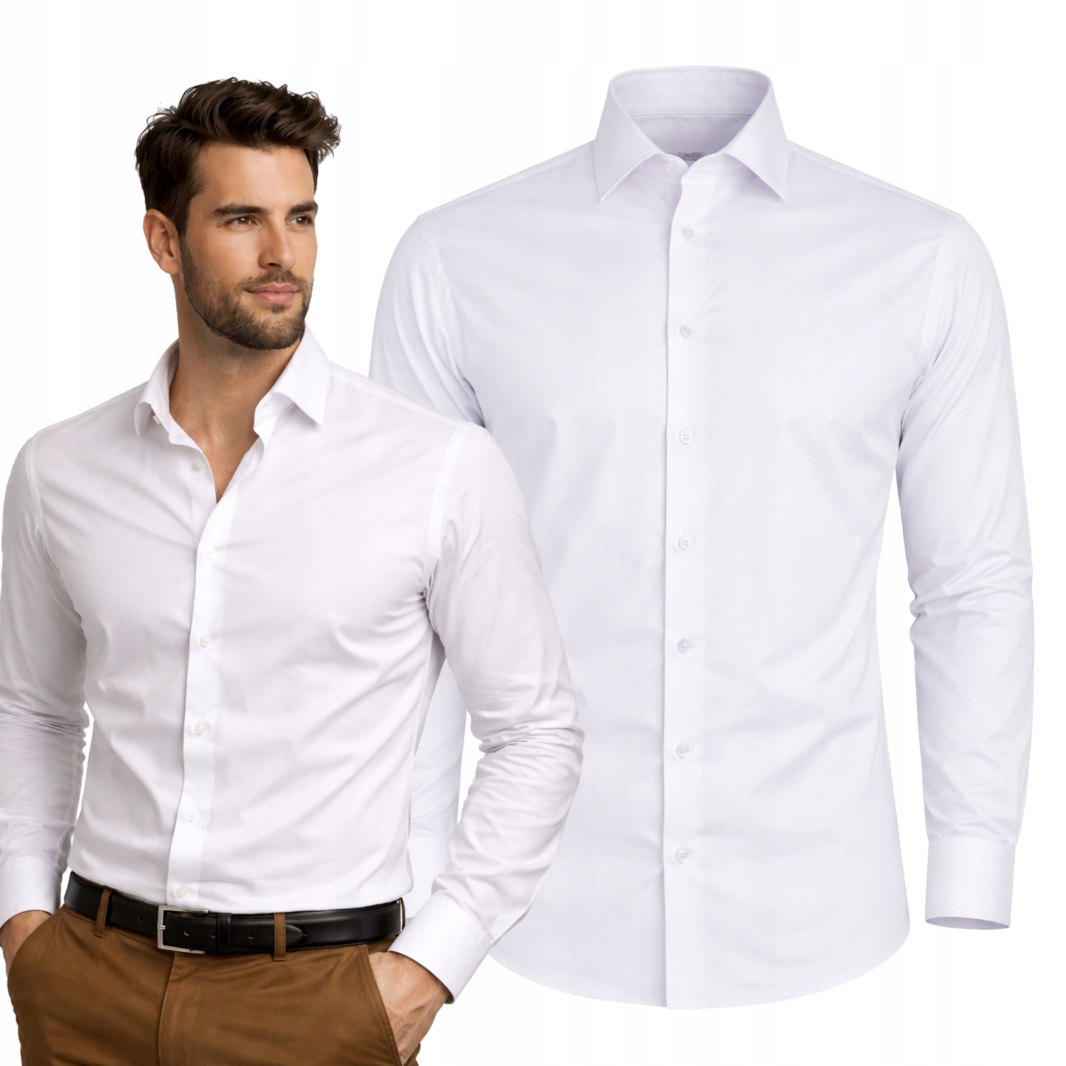 Koszula męska Biała slim Victorio rozmiar XXL wizytowa Bawełna Elastan