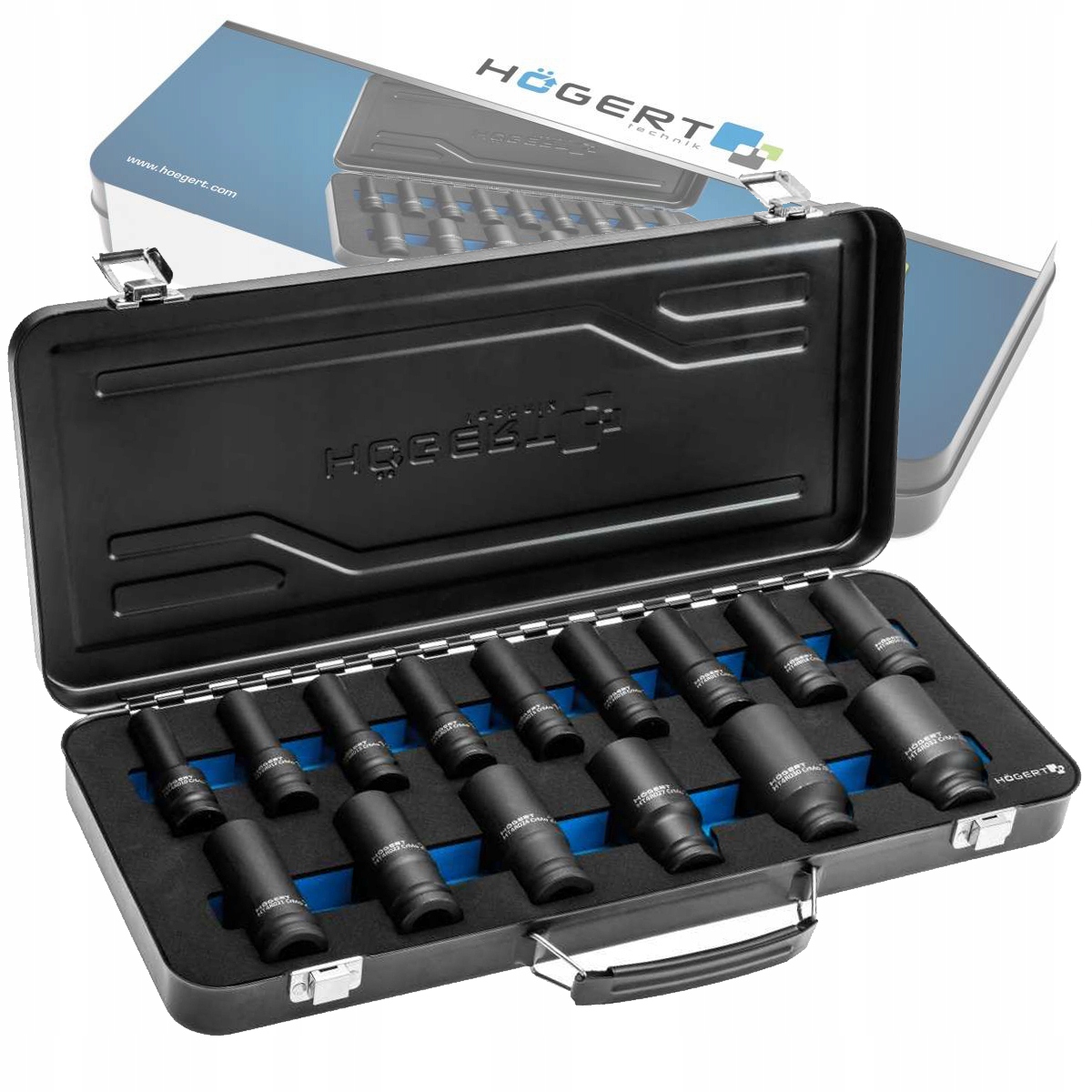 Sada 1/2" dlhých úderových nástavcov Hoegert Technik HT4R049