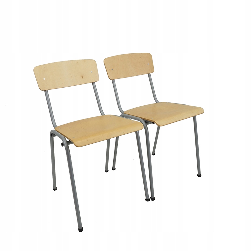 krzesło kolor aluminium do szkoły sali stołówki Szerokość mebla 43.5 cm