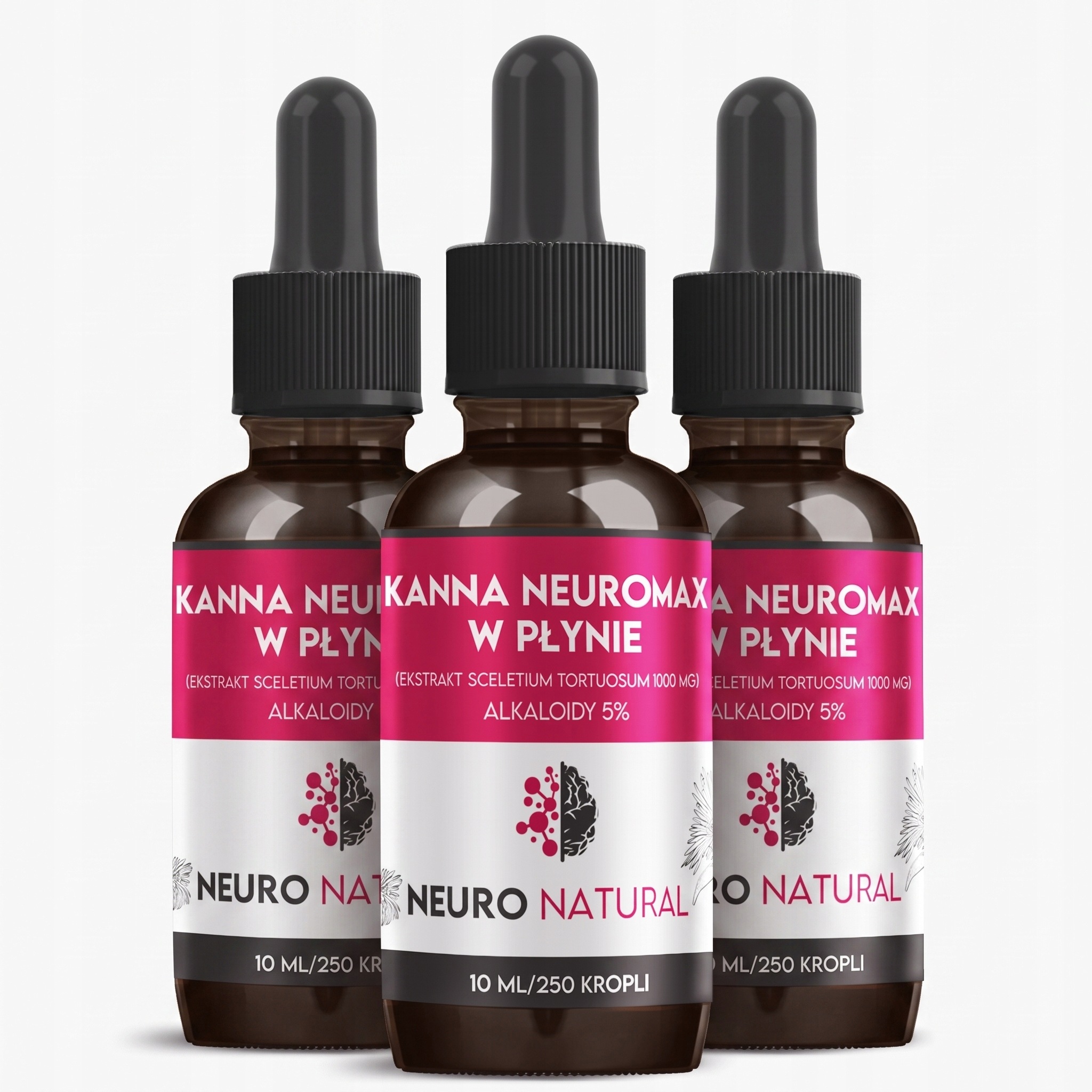 Kanna zestaw NeuroMax 3 sztuk płynów sceletium 5% alkaloidów tortuosum