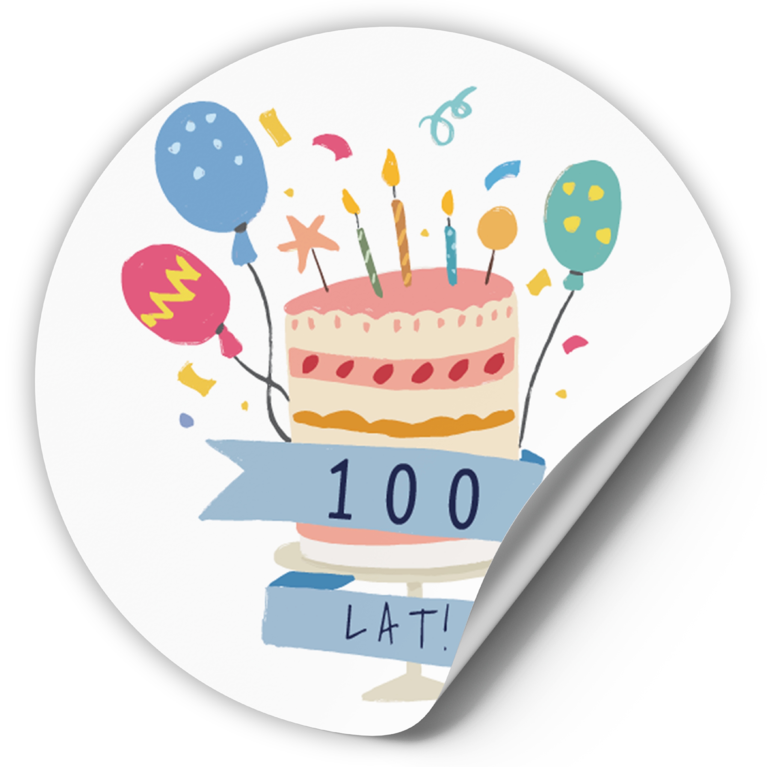 

naklejki dekoracyjne urodzinowe 100 lat! 5cm 10szt