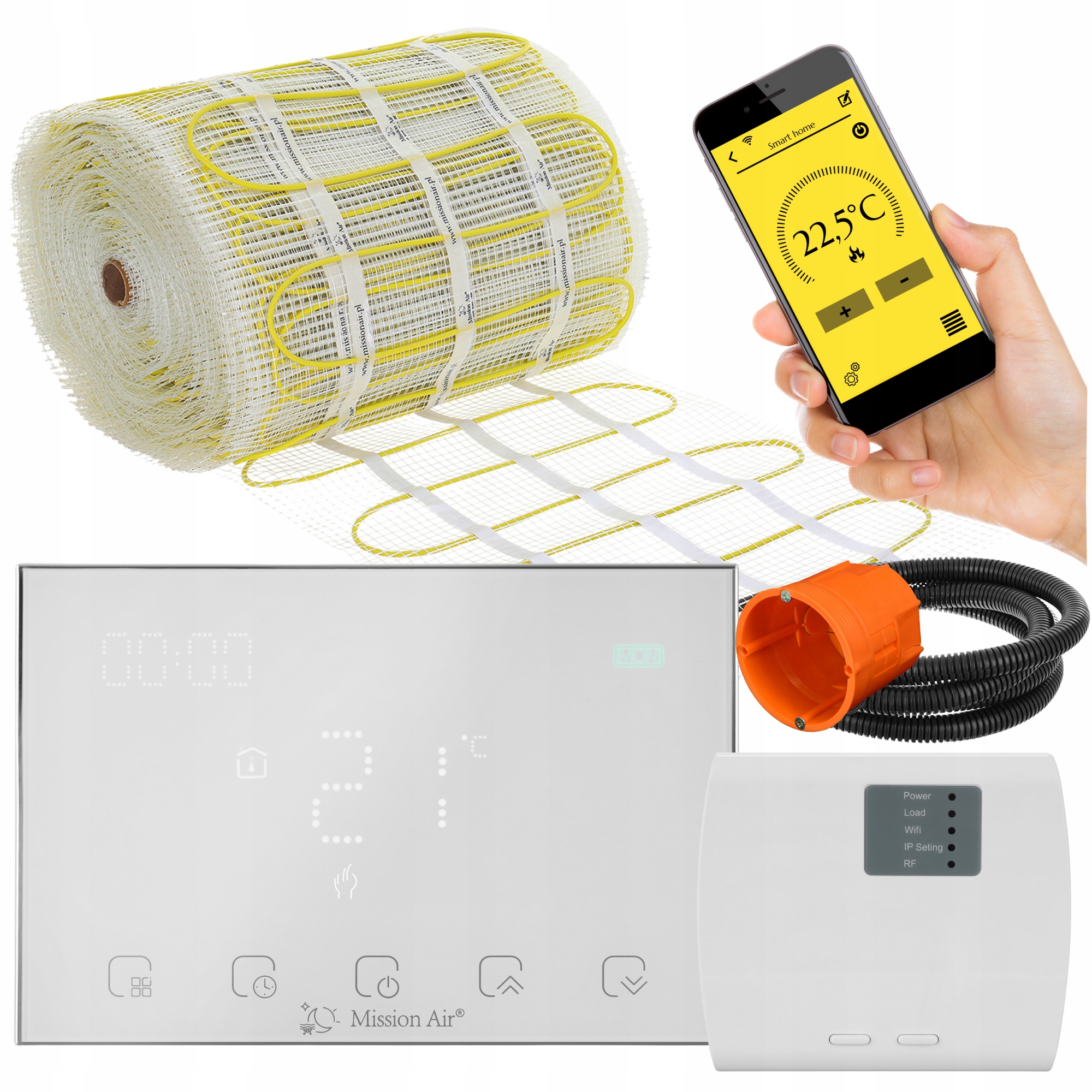Set Vyhřívací Podložka pro topení Mission Air pod dlaždice MA-160W/m² 20m² WiFi