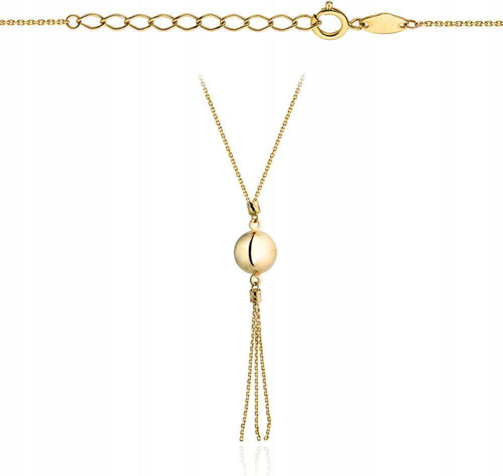 Celebrity zlatý náhrdelník 585 dámský kulička se závěsnými řetízky 14k