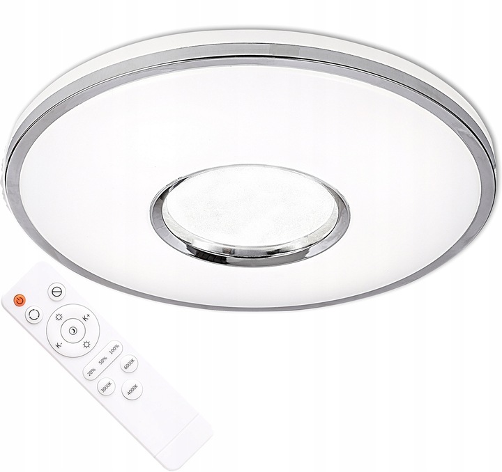 Lampa sufitowa Plafon Led Ściemnialna 49cm Biały panel Okrągły Pilot Duża