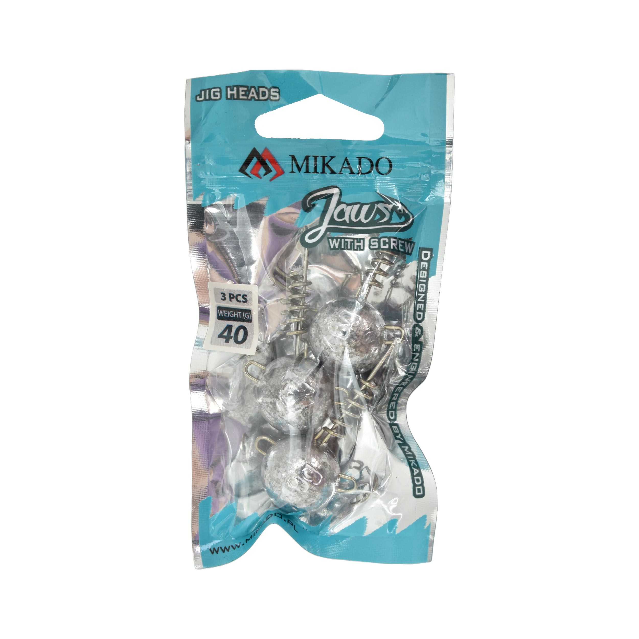 Główka jigowa Mikado Jaws z wkrętem 40g 3szt do zbrojenia gum szczupakowych
