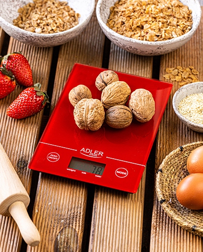 Waga Kuchenna AD 3138 Red – Precyzyjna 5kg, Dokładność 1g, LCD