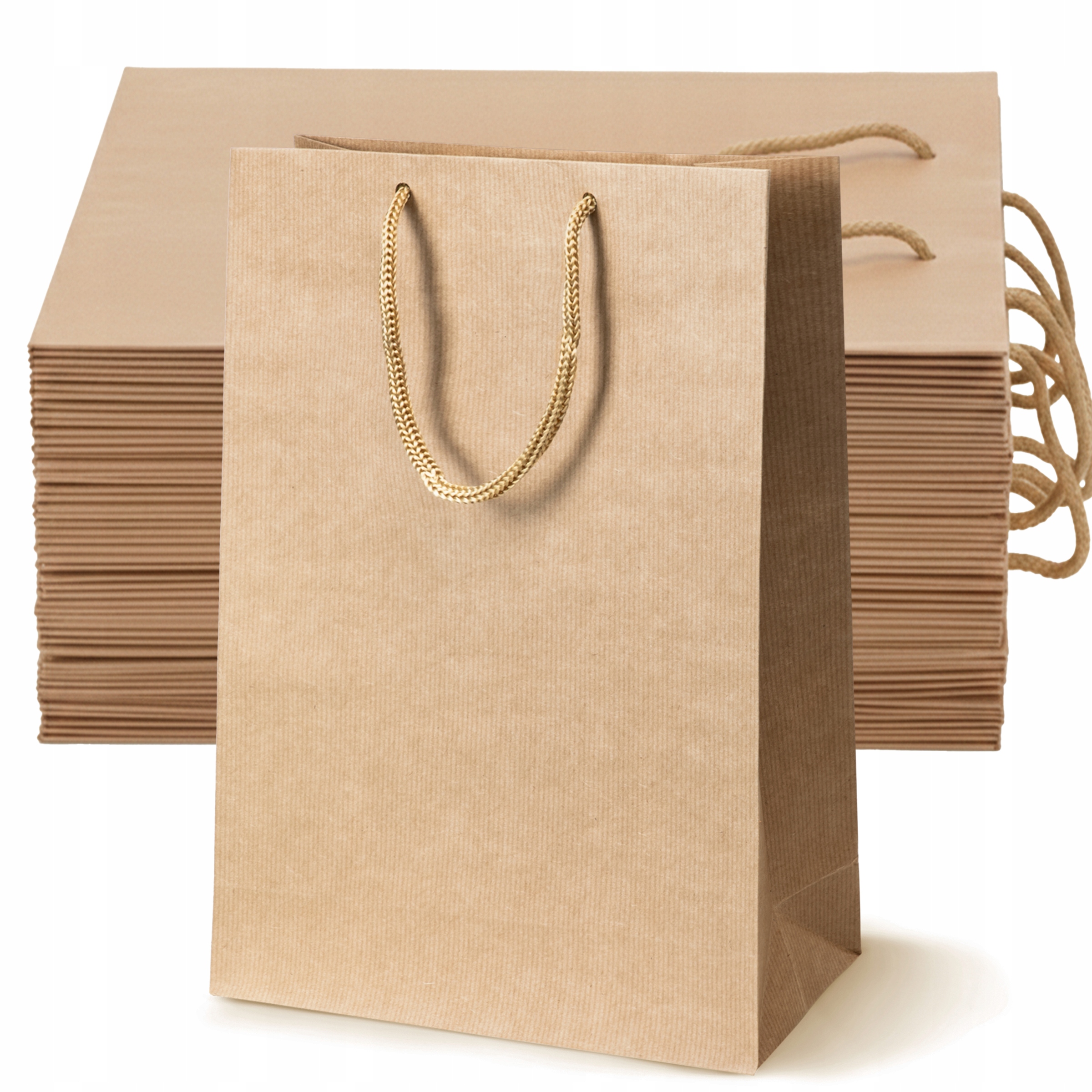 Torba Papierowa Prezentowa 24x9x32 cm Brązowa Prestige Premium 50 szt.