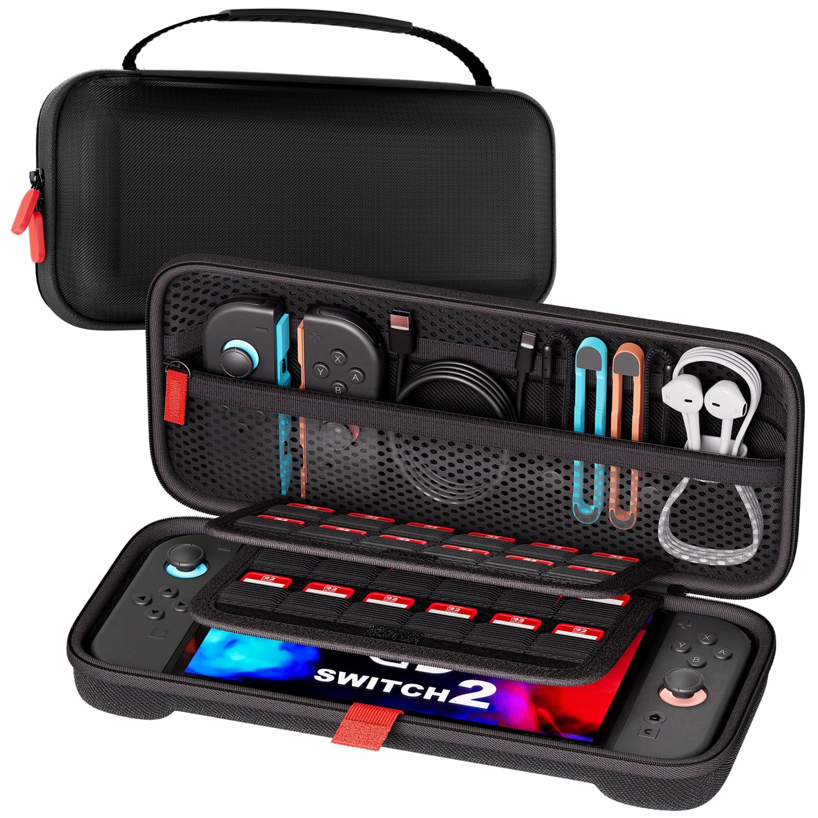Etui do Nintendo Switch 2 Pokrowiec Slot Na Karty Case Czarny Podróżne