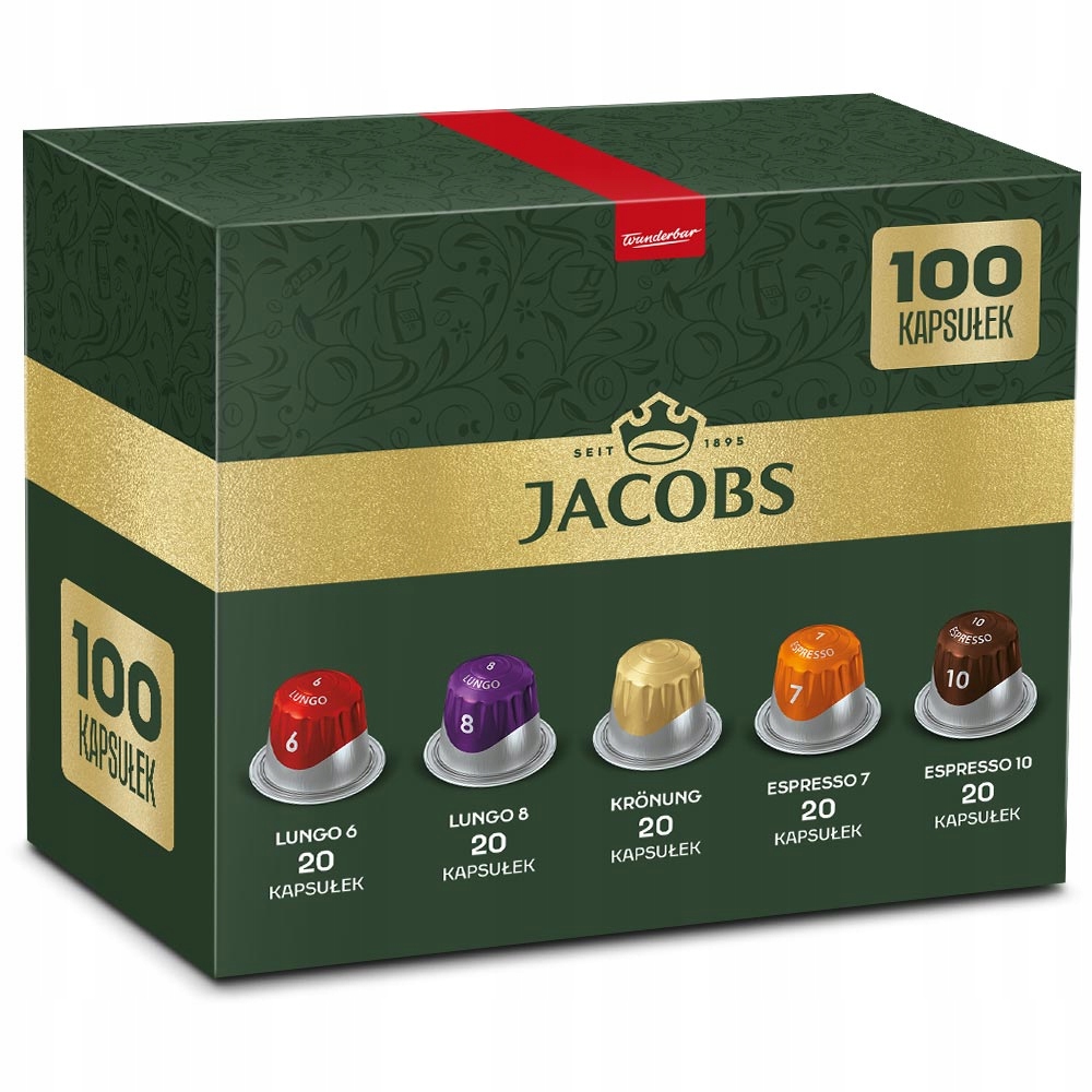Kapsułki Jacobs do Nespresso(r)* Lungo, Kronung 6, Espresso, 9+1 Gratis!