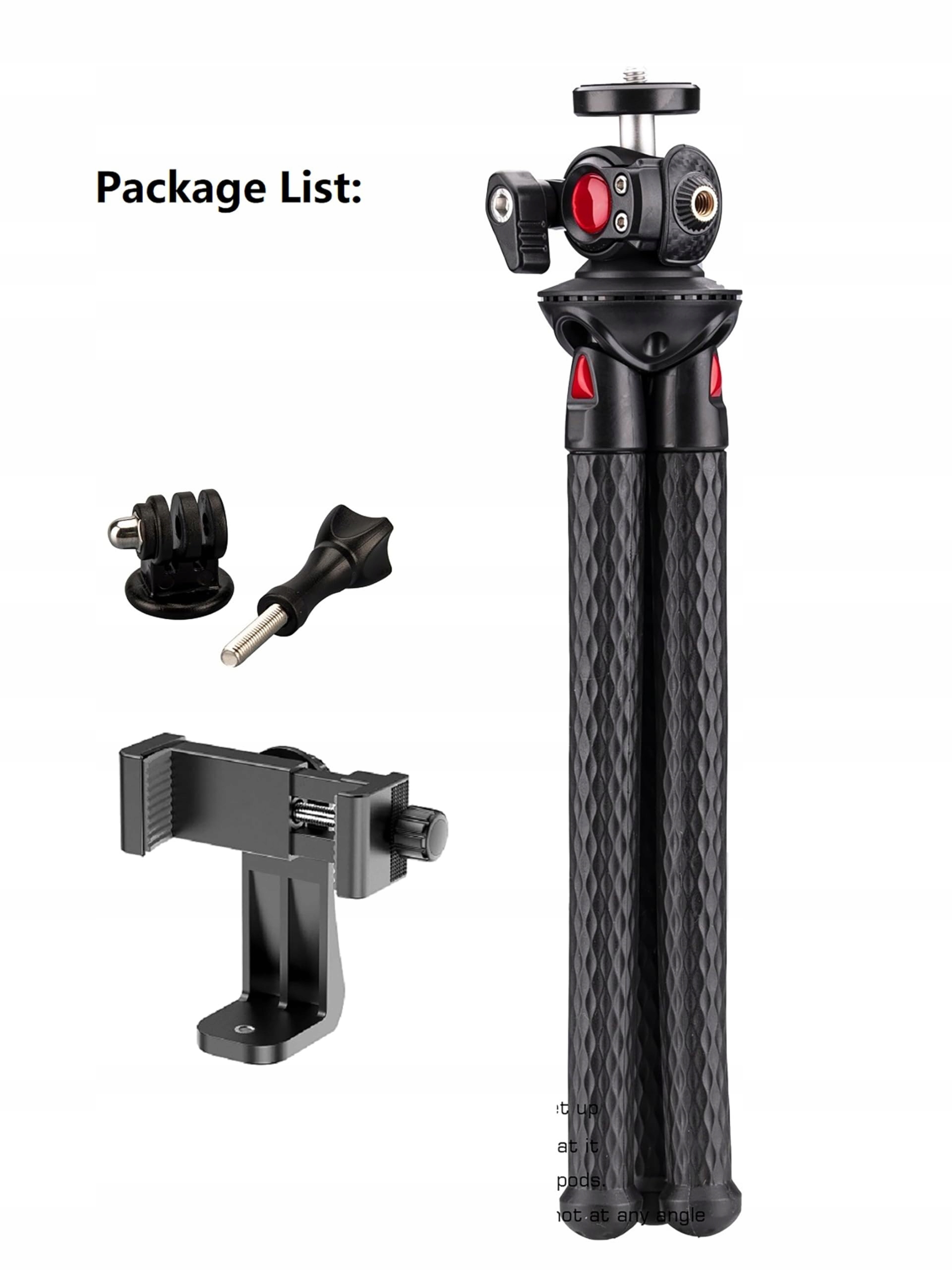 LAMMCOU Elastyczny Statyw Do Smartfona Z Adapterem GoPro I Uchwytami — miniatura 4