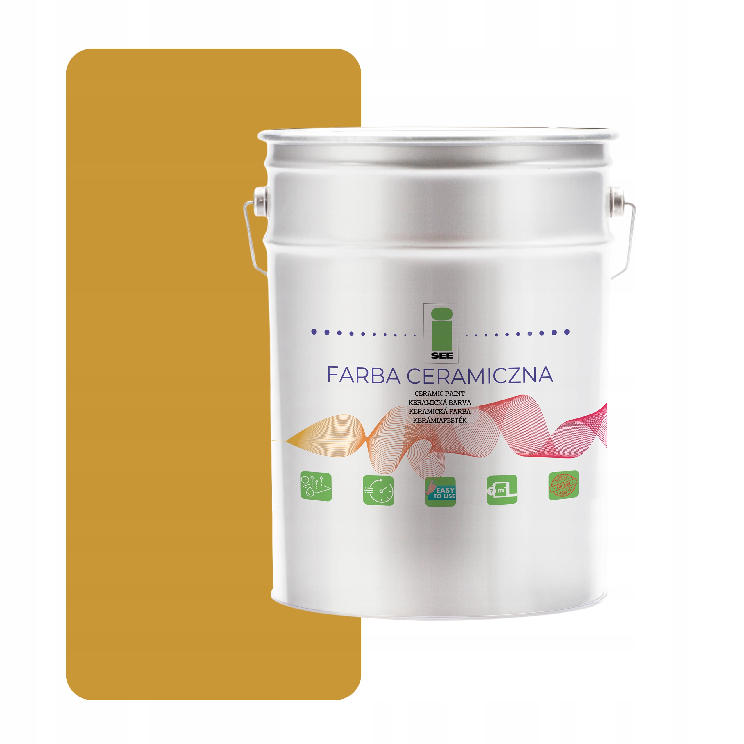 Keramická Umývateľná Farba Na Steny, Horčicová Zlatá, 10 L, Odolná Voči Škvrnám