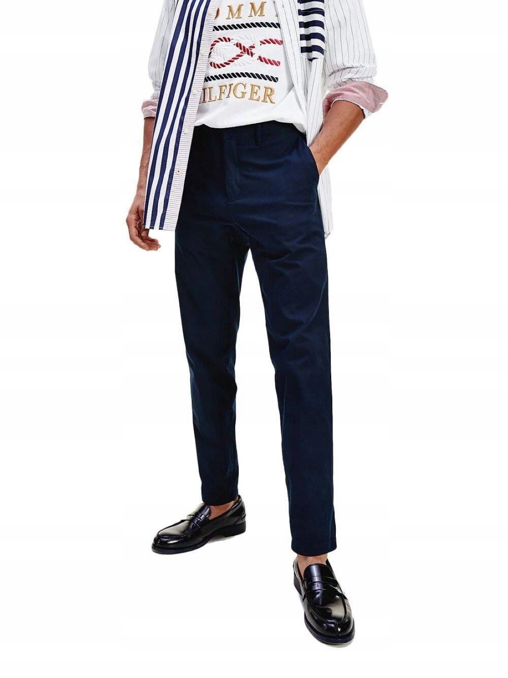 Pánské chino kalhoty Tommy Hilfiger látkové casual modré W28