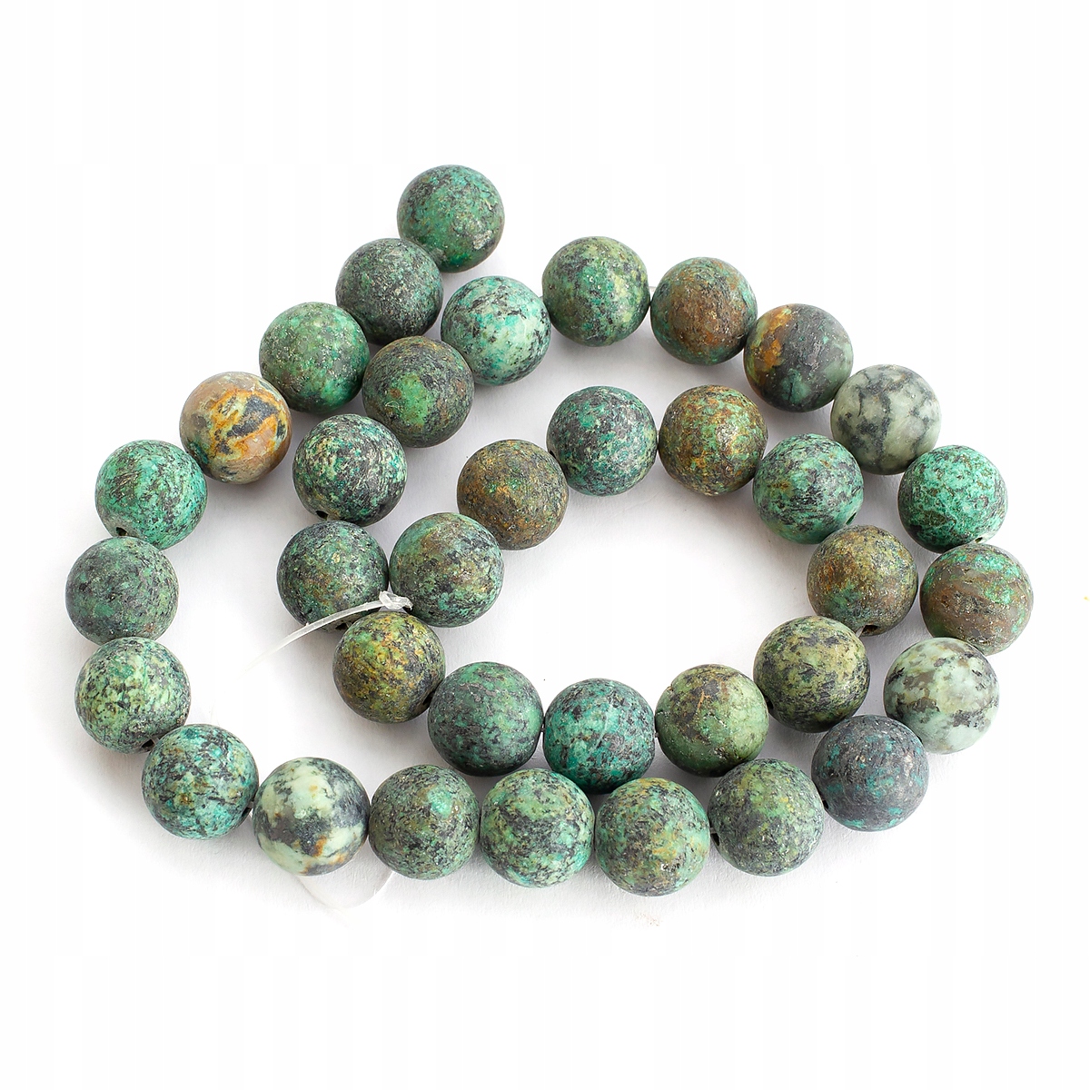 Korálky Přírodní Africká Tyrkysová, Mrazivý Styl, 10mm, 35ks/36cm/nit