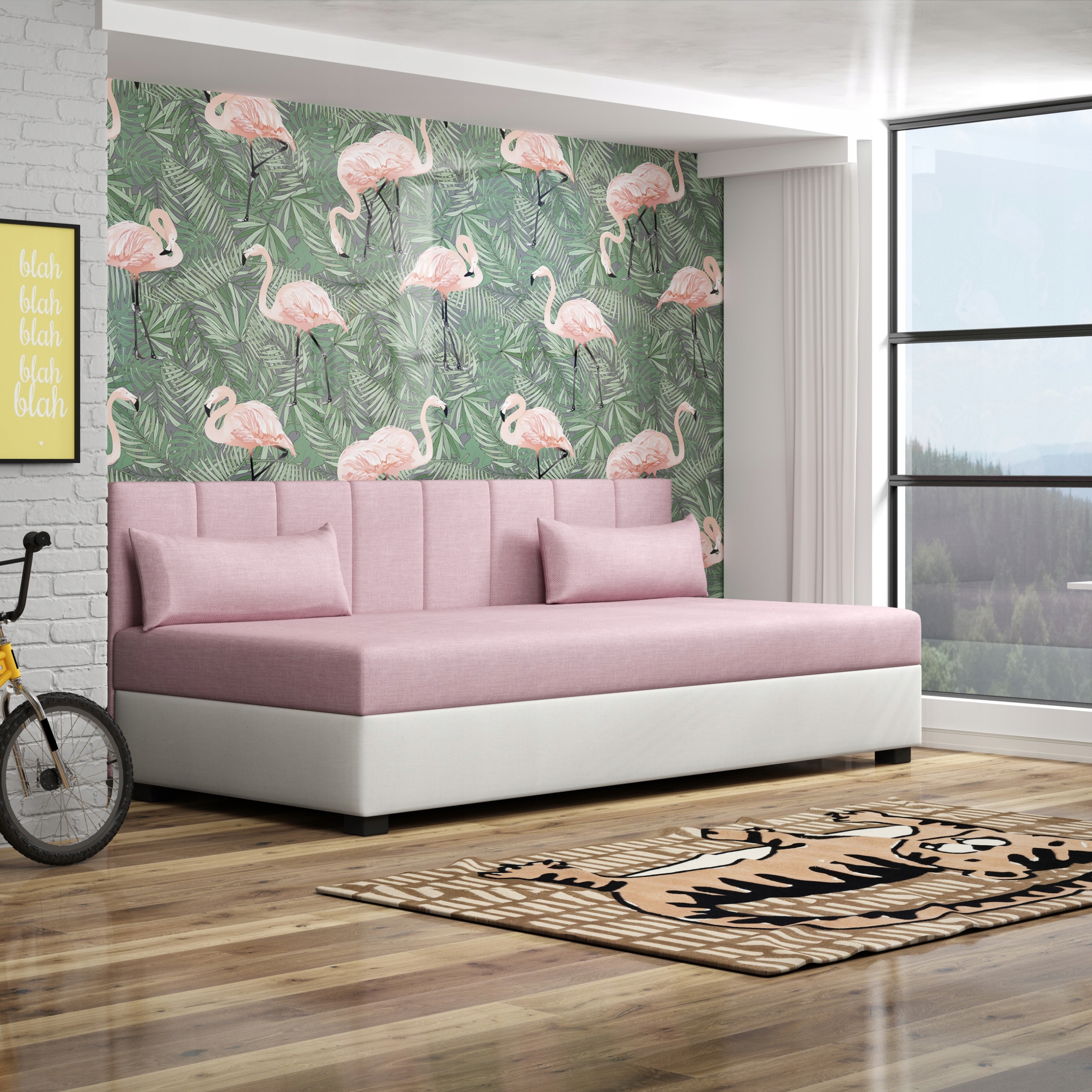 Postel pro mláděž Jednolůžková pohovka pro dívku Ron 100