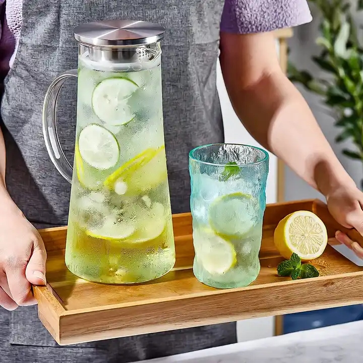 DZBANEK SZKLANY KARAFKA Z KORKIEM DO WODY LEMONIADY SOKU Materiał wykonania szkło