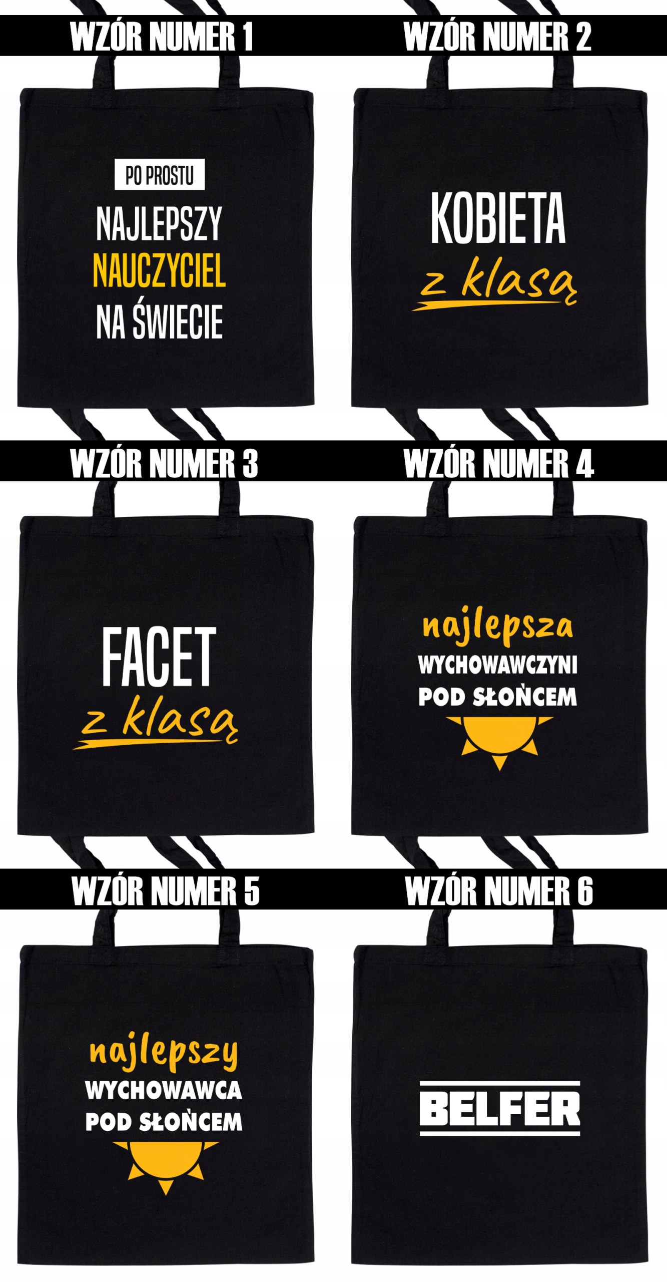 CZARNA ECO TORBA BAWEŁNIANA PREZENT NA DZIEŃ NAUCZYCIELA Kolor czarny