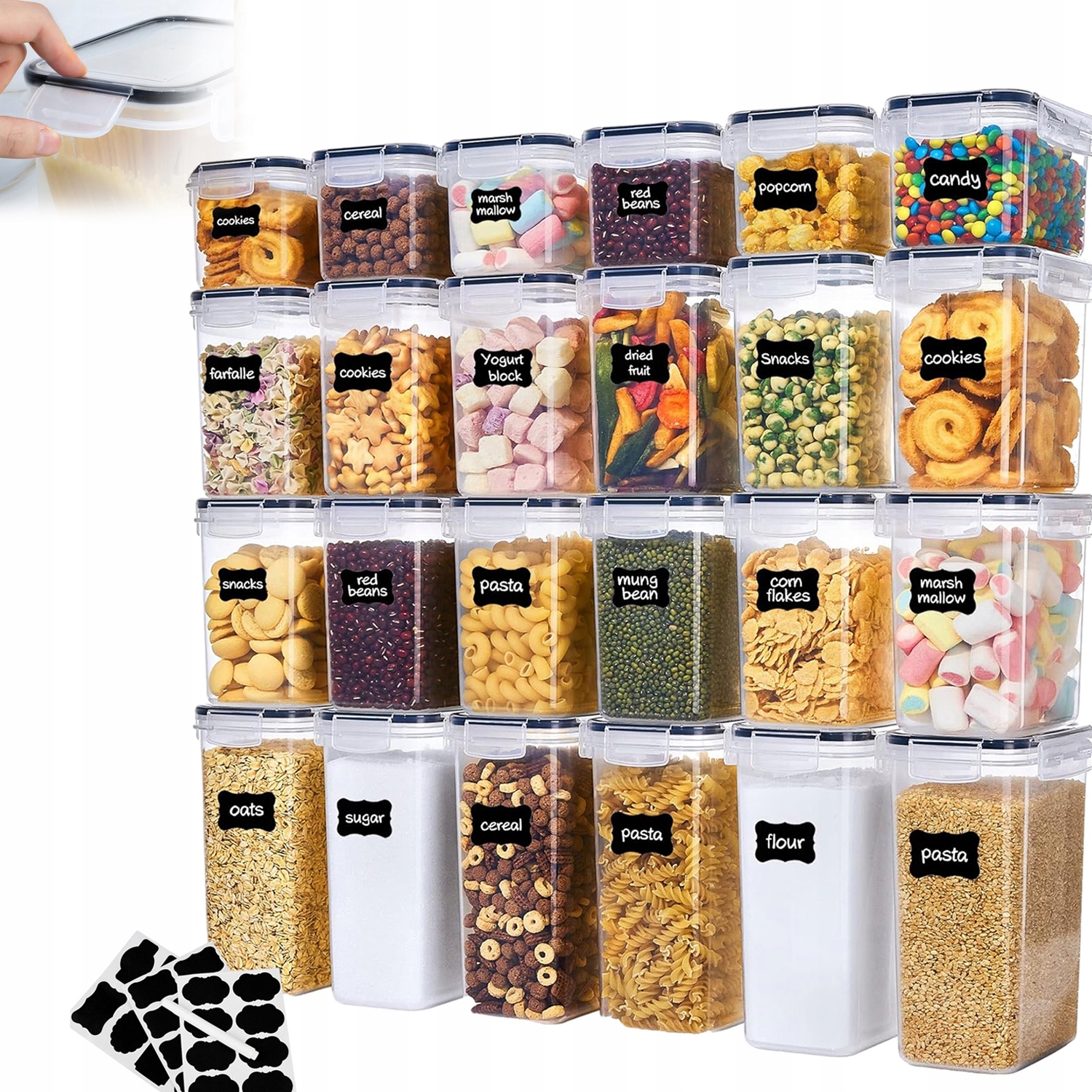 Nádoby Na Skladování Koření Čtvercové 24 Ks, Vysoká Kvalita