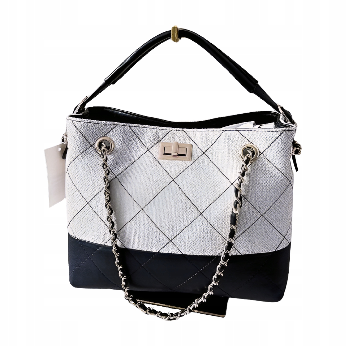 Gallantry kabelka kufřík béžová s černou prošívanou