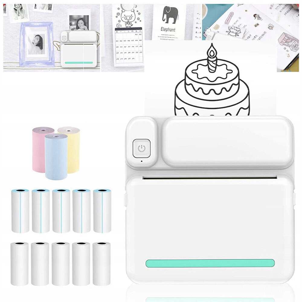 Mini Drukarka Etykiet Przenośna Drukarka Termiczna Drukarka Kieszonkowa