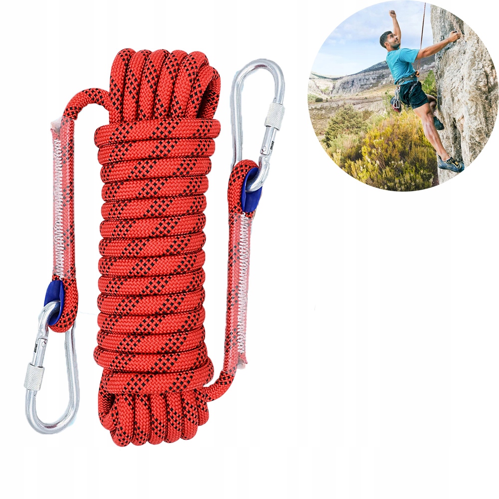 Outdoorové horolezecké lano 20M, průměr 12 mm, nosnost 2100 kg