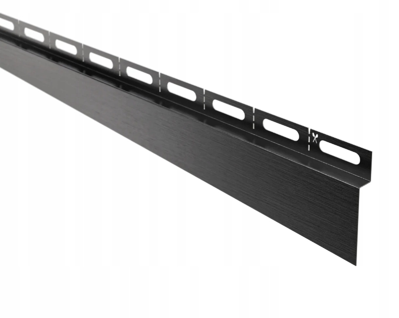 Nástěnná Sprchová Lišta Černá Matná Kartáčovaná Levá 120 cm