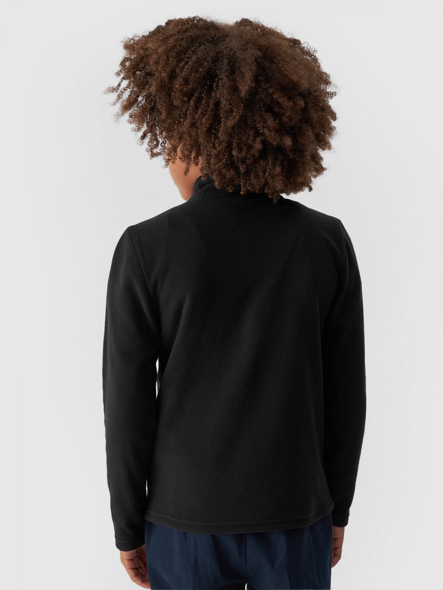 Chłopięcy polar rozpinany bez kaptura 4F 4FJWMM00TFLEM245 - czarny Rozmiar 152