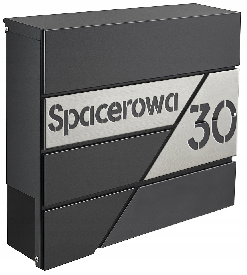 Poštovní schránka na dopisy s číslem domu a adresou ocel, noviny