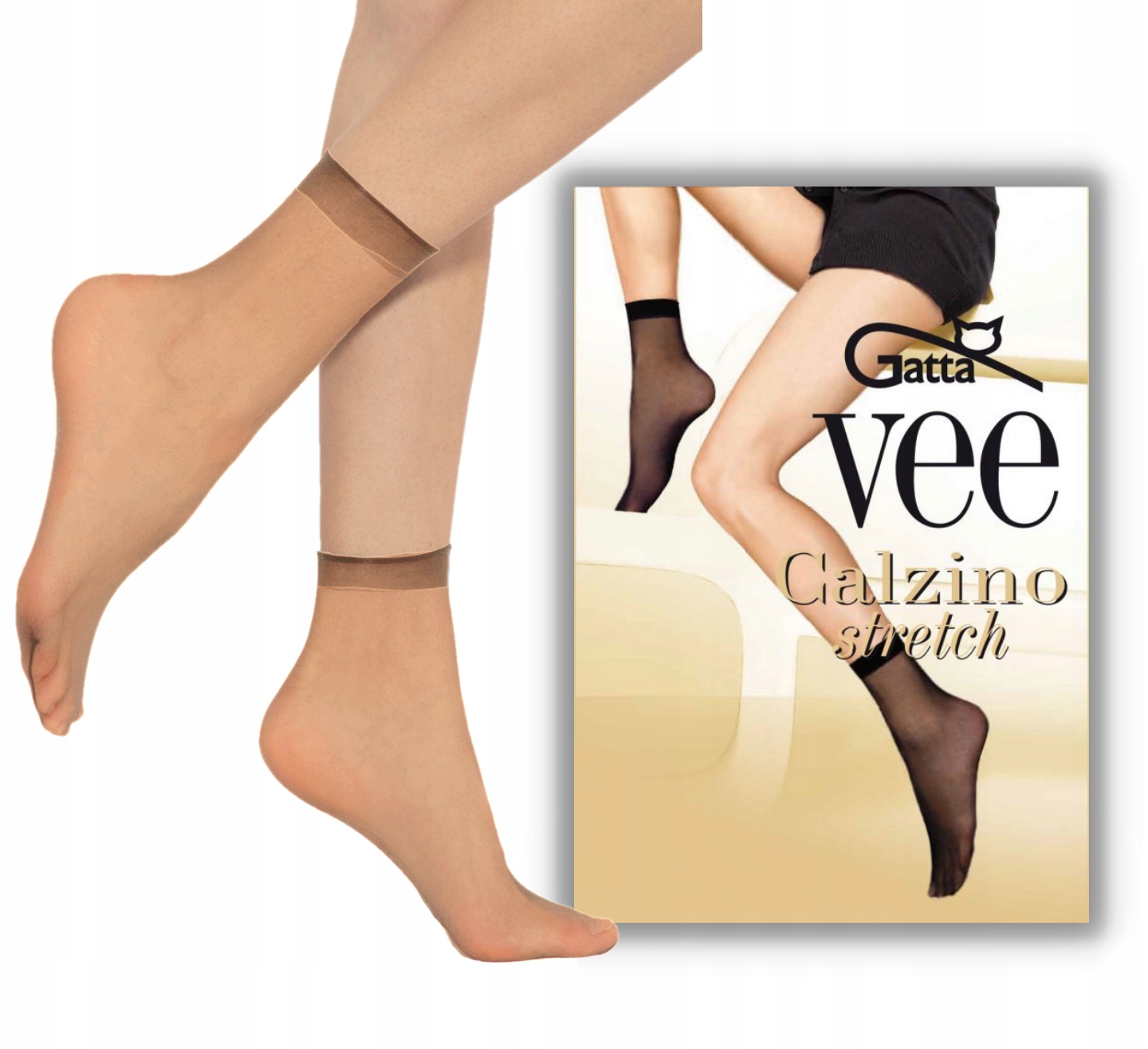 

Skarpetki stretch Gatta damskie Vee 2 pary golden