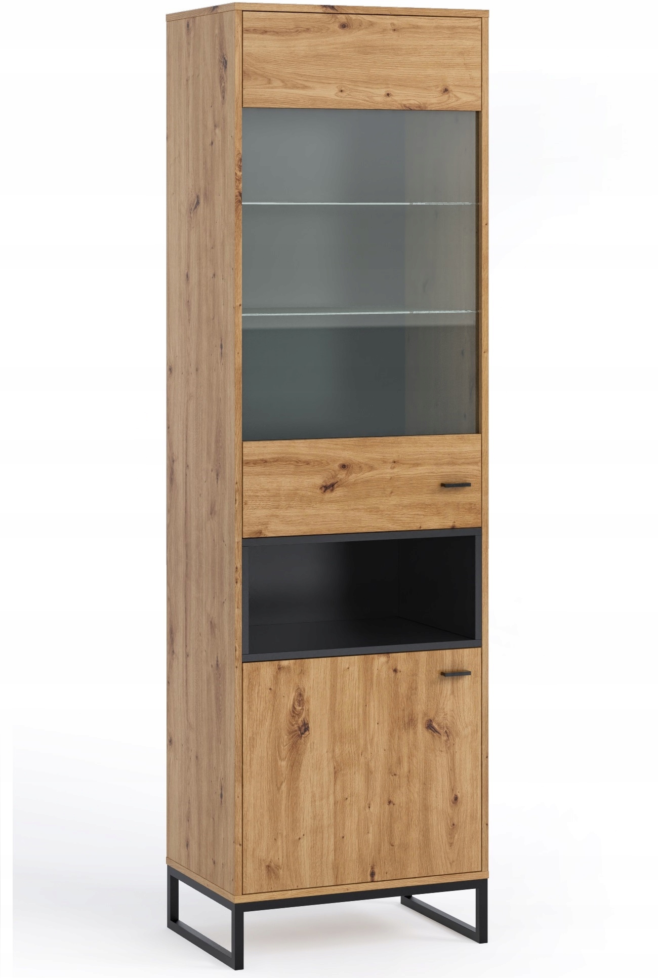 

witryna wysoka wąska loft słupek szybą Olier 13