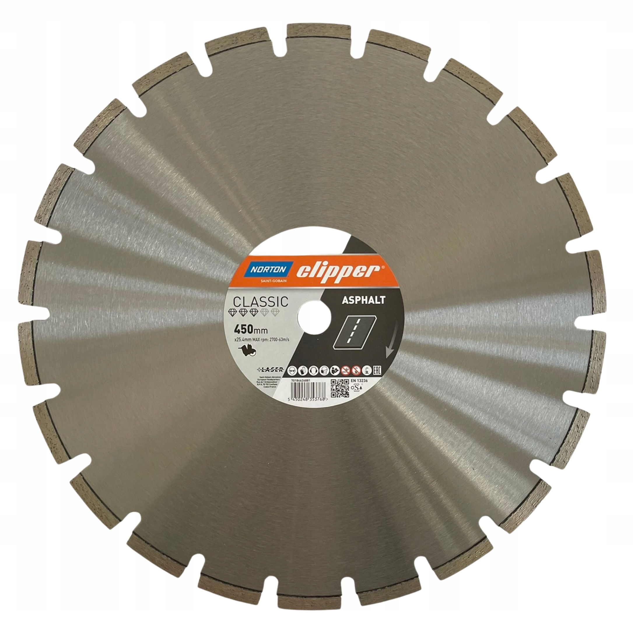 Tarcza diamentowa Norton Clipper do cięcia Asfaltu 450mm x 25,4mm