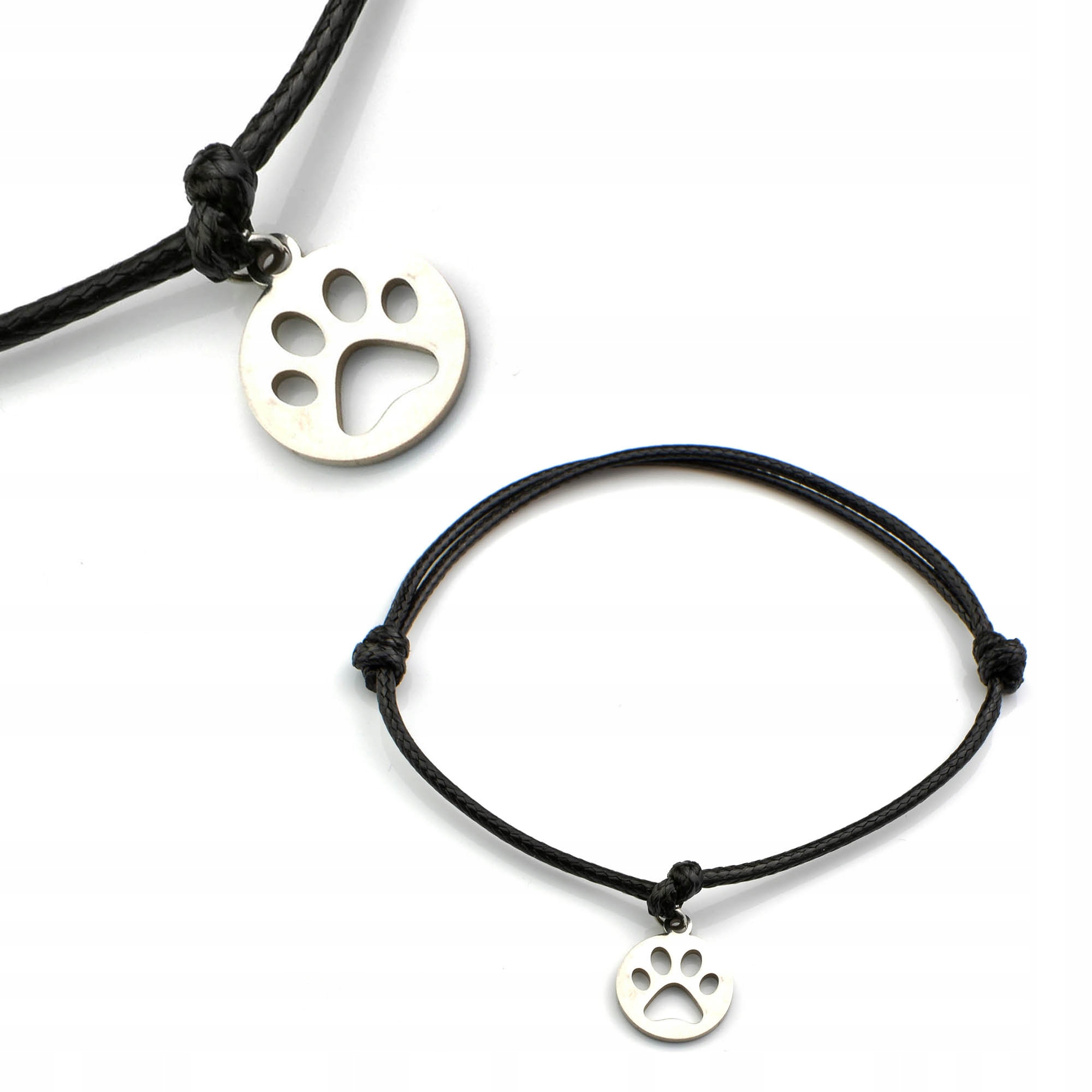 

Bransoletka Łapka Psia Sznurkowa Stal Chirurgiczna