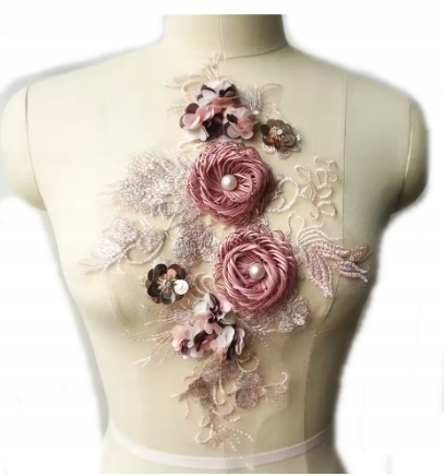 APLIKACJA KORONKOWA KWIATY 3D DO SUKNI 1833