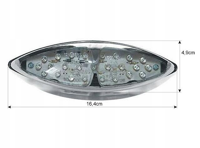 TYLNA LAMPA TYŁ UNIWERSALNA LED CHROM HOMOLOGACJA Producent inny