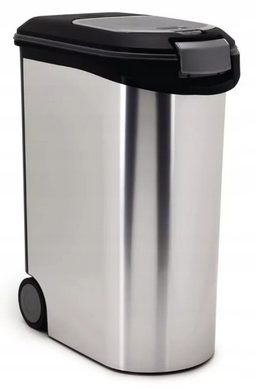 Levně Zásobník na suché krmivo Curver 54L 28x49x60cm stříbrný Pojme cca 20kg