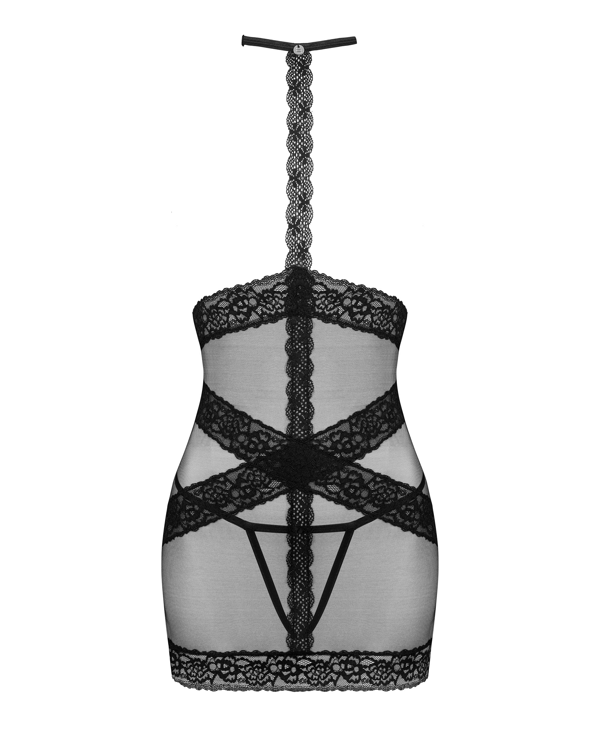 SEKSOWNA CZARNA KOSZULKA Z PRZEŚWITUJĄCEGO MATERIAŁU LACRISIA R. XS/S Model Lacrisia