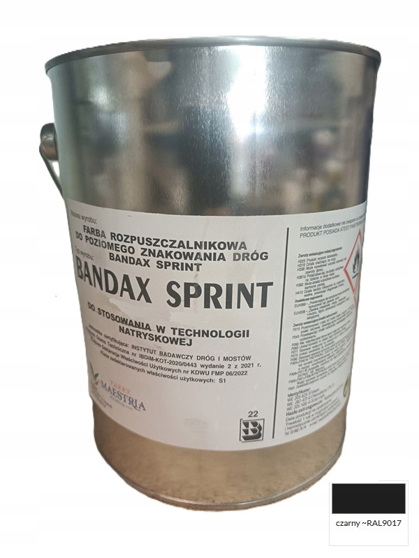 Farba Drogowa Bandax Sprint Na Asfalt Beton Bruk 5 kg 3 litry Czarny
