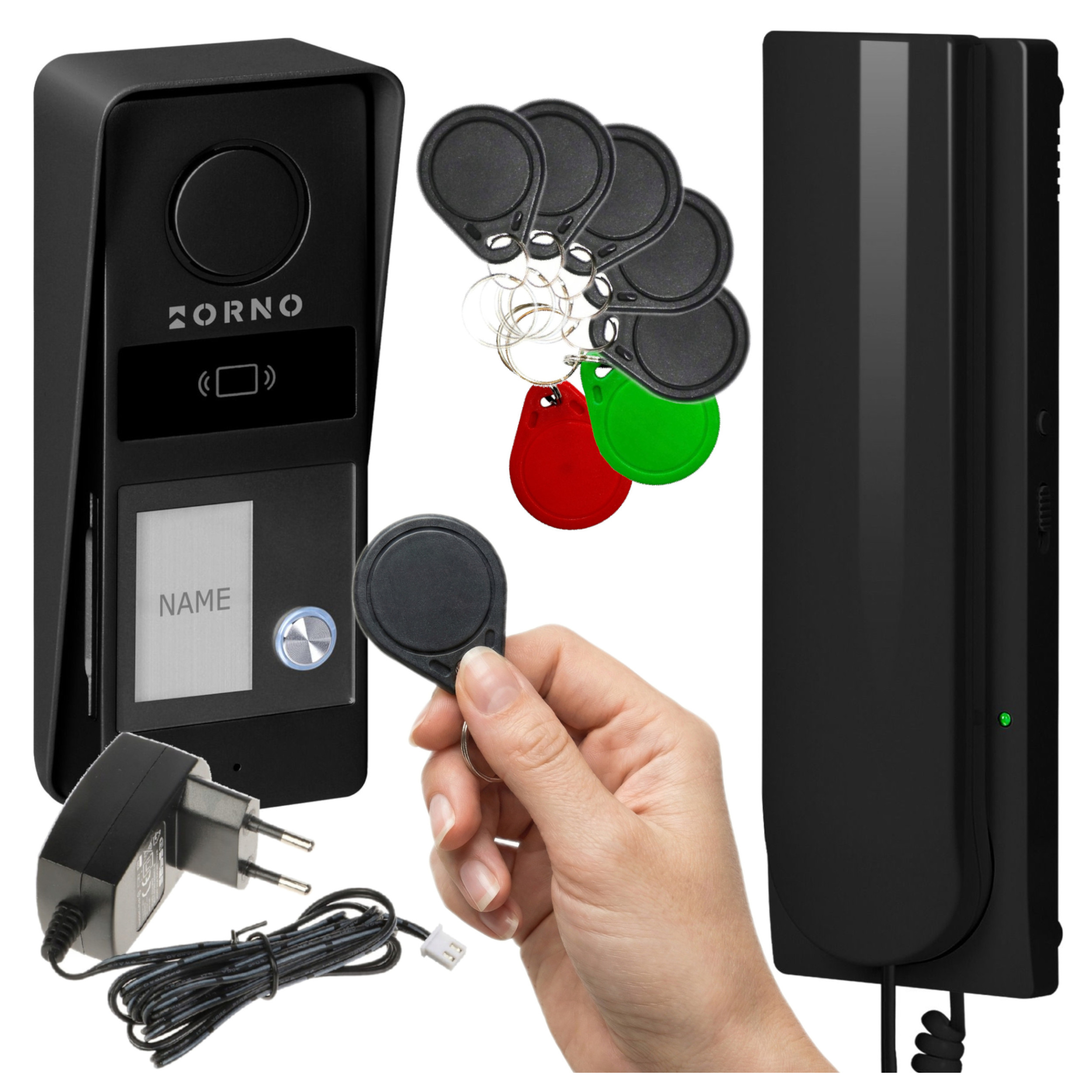 Domofon Do Furtki 2 Żyłowy Czytnik Rfid Breloki Furtka Brama Czarny Orno
