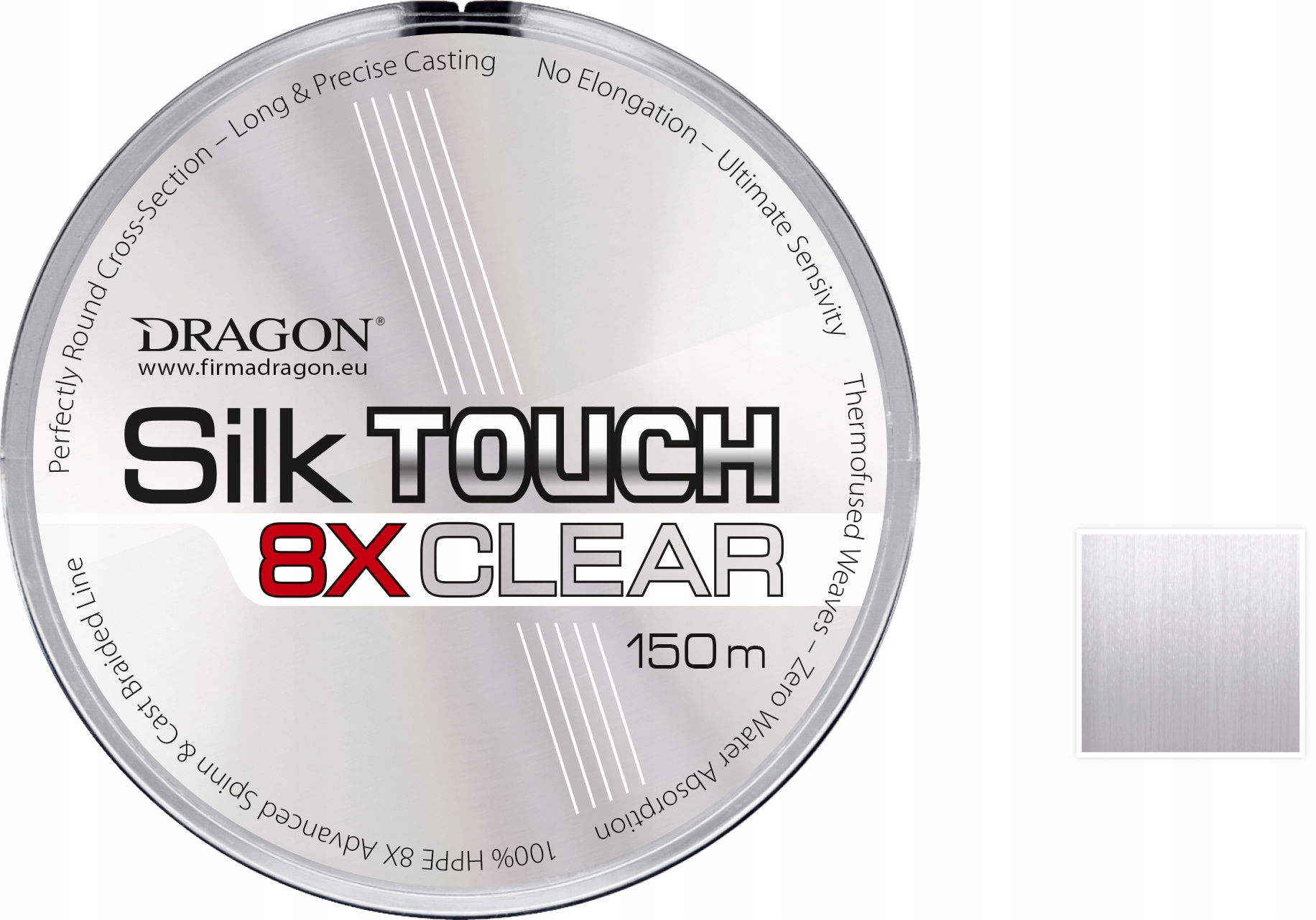 Plecionka Dragon SilkTOUCH 8X 0,10mm/8,30kg/150m Clear