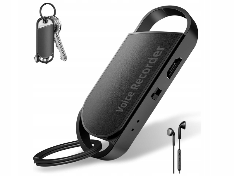 Diktafon jako přívěsek na klíče 64 Gb 750 hodin nahrávání na přednášky