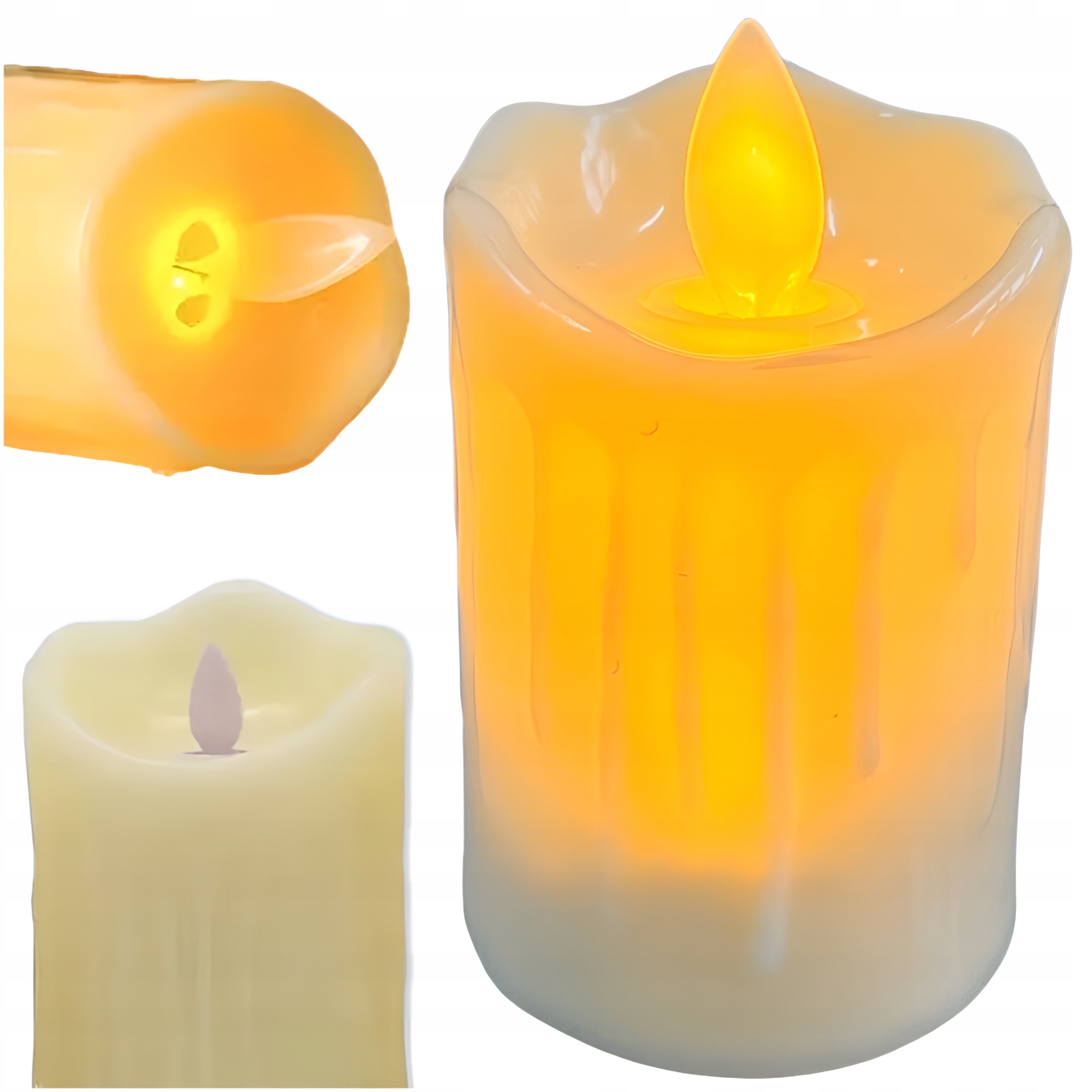 ŚWIECZKA WKŁAD DO ZNICZA EFEKT PŁOMIENIA 7 cm