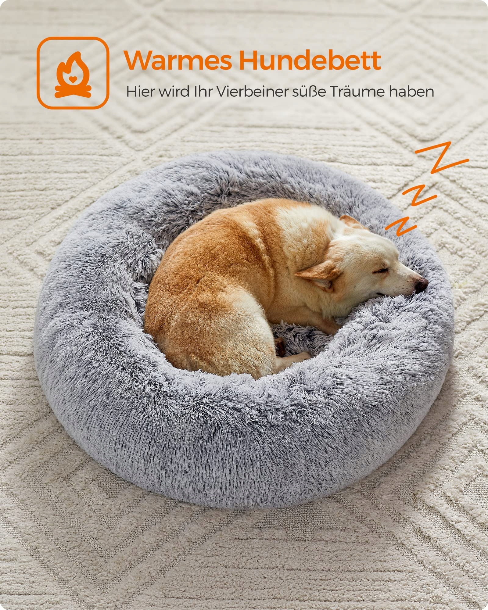 Levně Feandrea Pelíšek pro psa a kočku Donut Kissen 80 cm Šedé