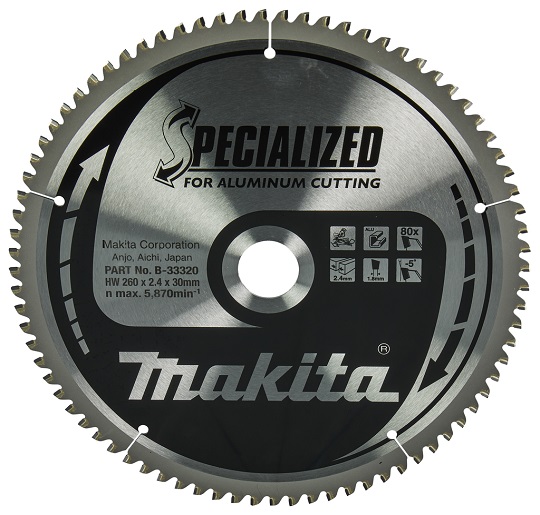 kotoučová pila na hliník, 260/30 mm, 80 zubů, Makita [B-33320]