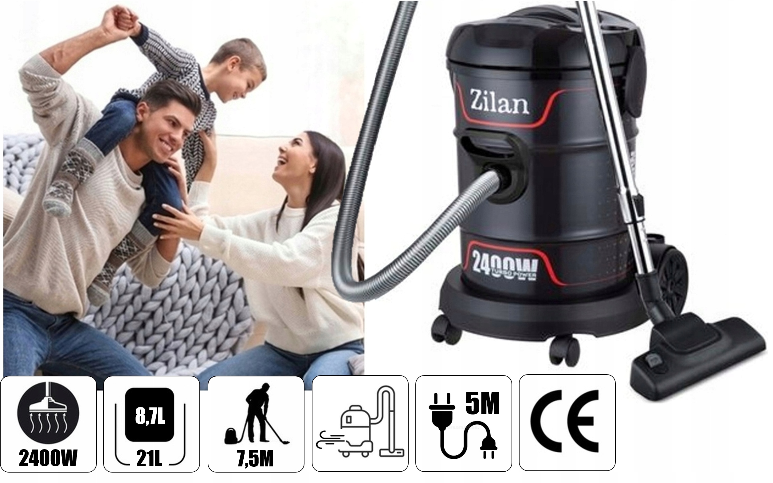 Zilan ZLN2006 Profesyonel Elektrikli Torbasız Süpürge | Fiyatı