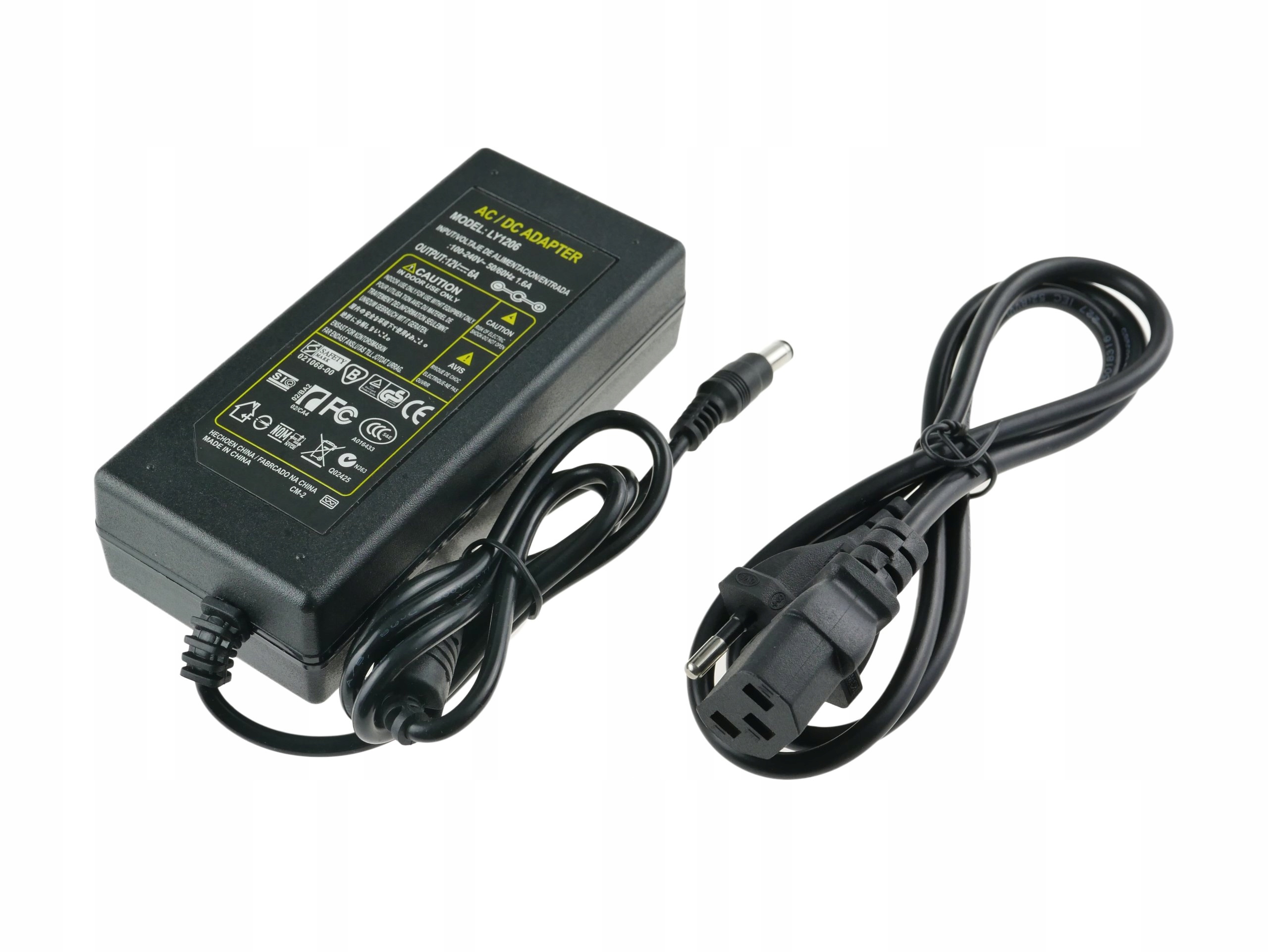 

Zasilacz DC taśma Led desktop 72W 12V 6A Kabel