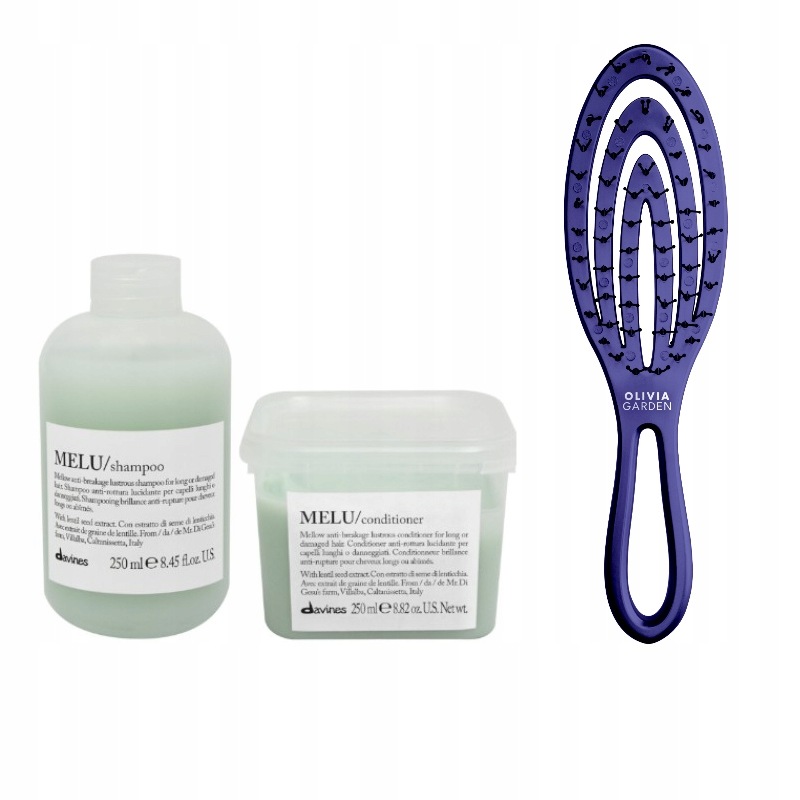 Davines Melu šampon 250 ml kondicionér 250 ml pro hydrataci kartáč Bonus