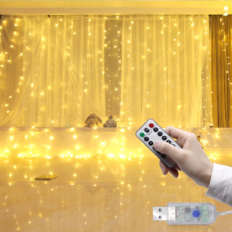 

Kurtyna świetlna 300 Led Lampki Usb+pilot 3Mx3M