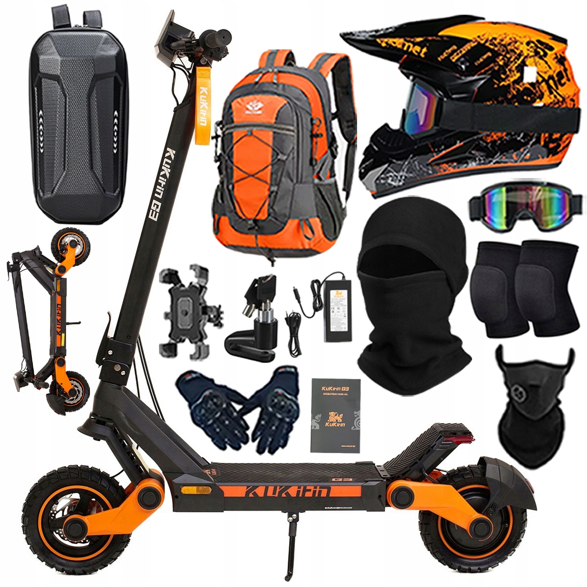 KuKirin G3 Składany Pojazd elektryczny dla dorosłyc 1200W 50km/h PL+Prezent